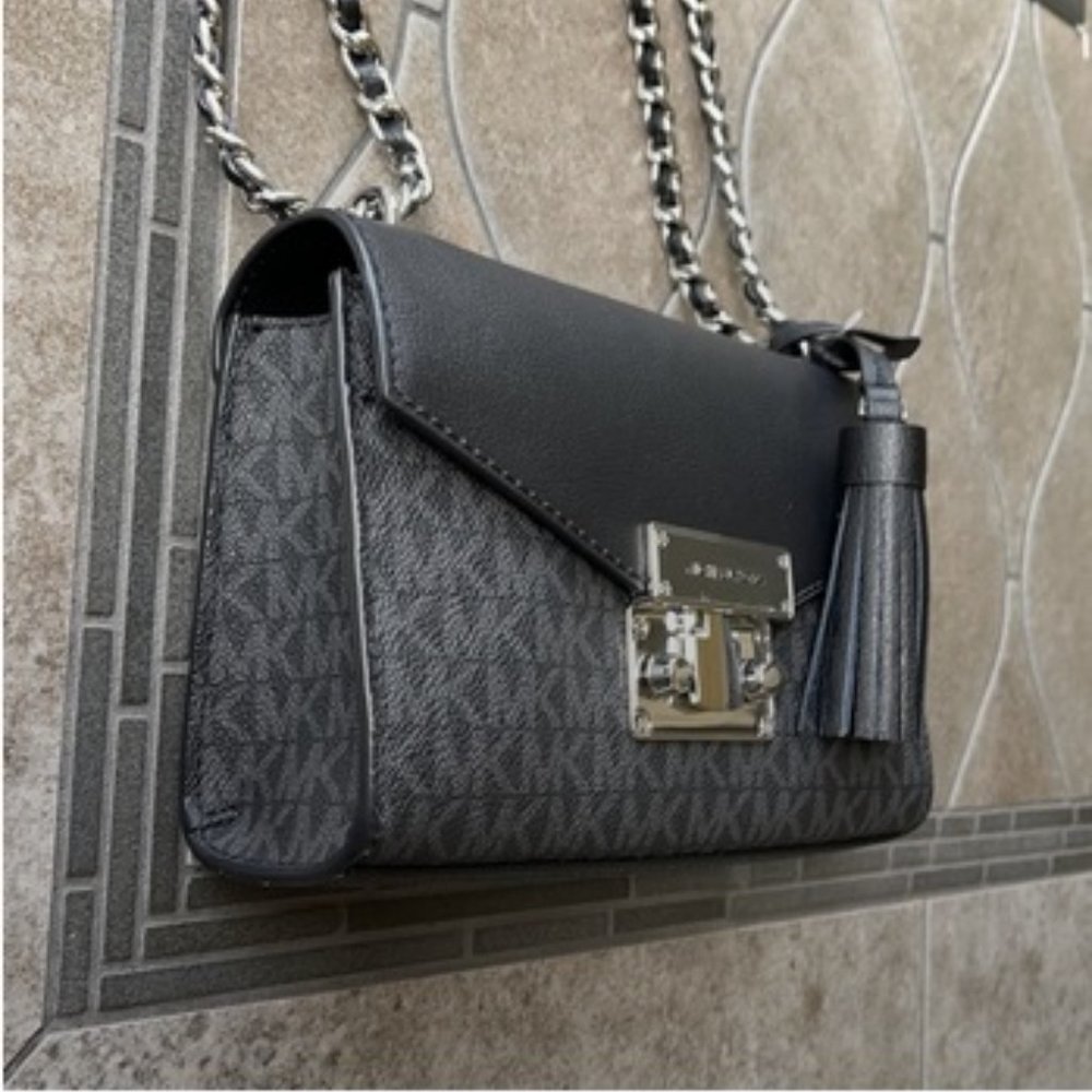 Michael Kors Rose Small Crossbody Black - Picture 8 of 16